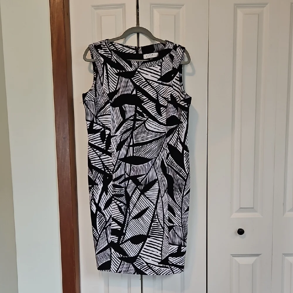Kasper Black and White Midi Dress with Sophisticated Style - Picture 1 of 10